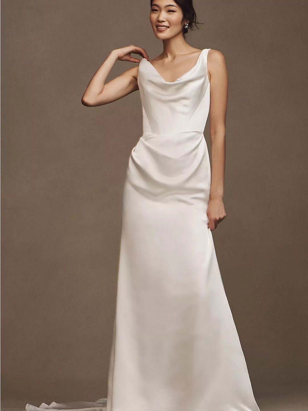 Wtoo by Watters Gigi Draped U-Neck Column Wedding Gown